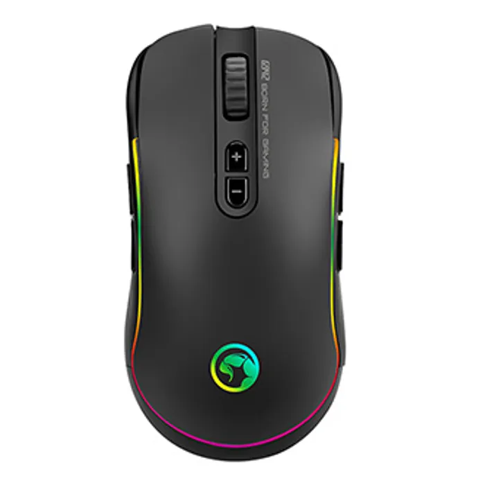 Główne zdjęcie produktu Marvo Myš G942, 10000DPI, optika, 10tl., 1 kolečko, drátová USB, černá, herní, RGB podsví