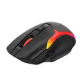 Marvo Mysz M729W, 4800DPI, 2.4 [GHz], optyczna, 7kl., bezprzewodowa, czarna, 1 szt wbudowany akumulator, do gry, podświetlona