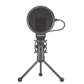 Marvo, do streamowania mikrofon, MIC-03, bez regulacji głośności, czarny, ze statywem obracanym o 270 &deg*