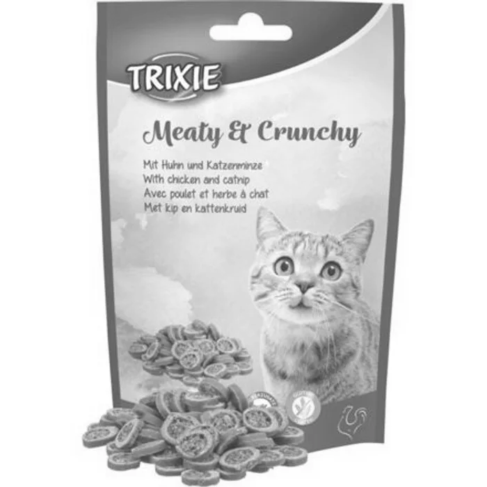 Główne zdjęcie produktu Meaty & Crunchy - kuře s catnipem, křupavé masové pamlsky, 50 g