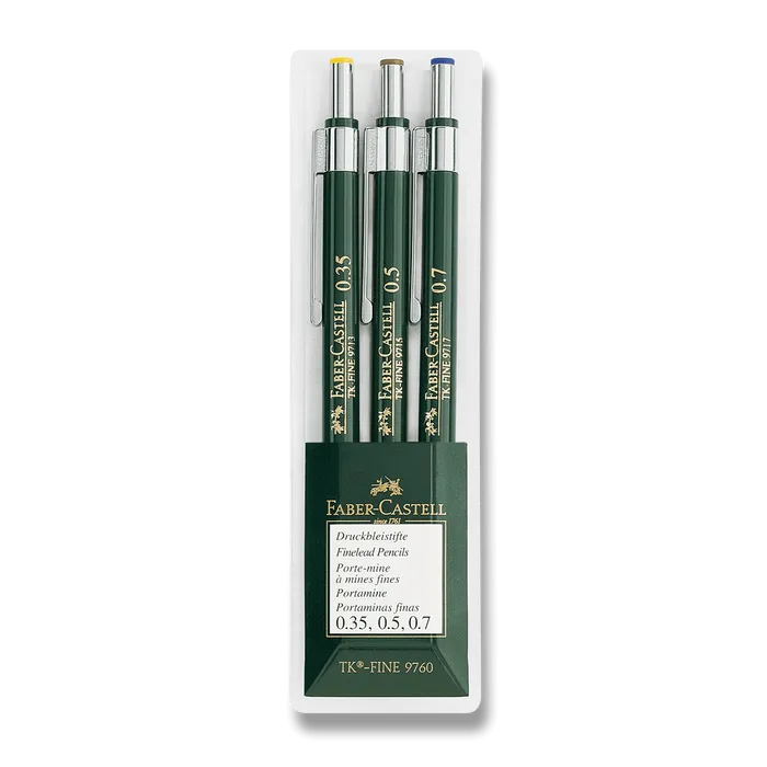 Główne zdjęcie produktu Mechanická tužka TK-Fine Sada (0.3, 0.5, 0.7) 3ks Faber Castell (136030)