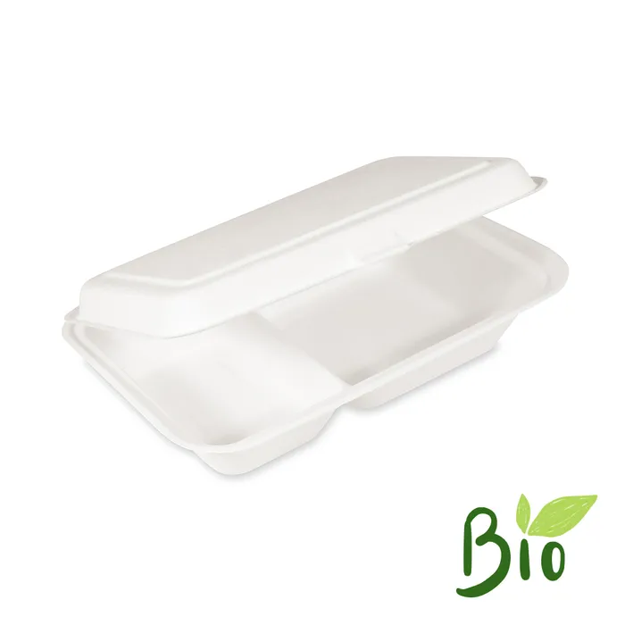 Główne zdjęcie produktu Menu box 2-dílný BIO cukrová třtina 250 x 162 x 63 mm [50 ks]