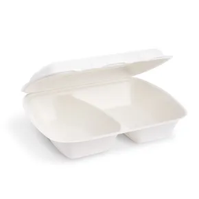 Pojemnik obiadowy (trzcina cukrowa) 2-dzielny 241 x 202 x 70 mm 1000ml [50 szt]