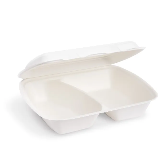 Główne zdjęcie produktu Menu box (cukrová třtina) 2dílný 241 x 202 x 70 mm 1000ml [50 ks]