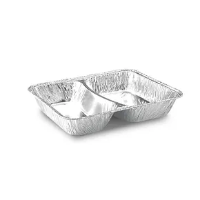 Pojemnik obiadowy (ALU) 2-dzielny 227 x 177 x 39 mm 1020ml [100 szt]