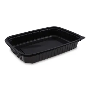 Pojemnik do dań gotowych (PP) czarny `L` 250 x 185 x 40 mm 1200ml [50 szt]