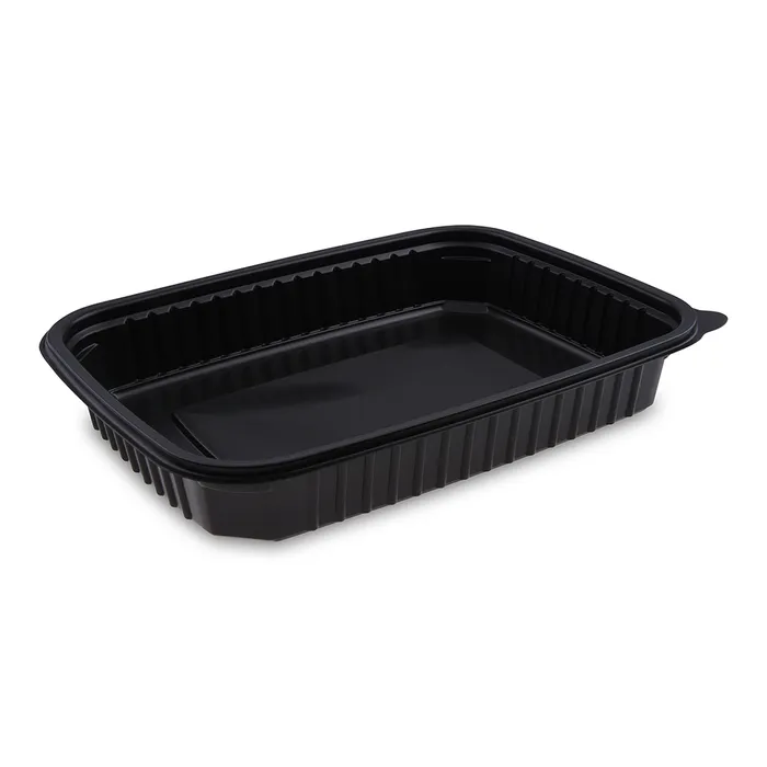 Główne zdjęcie produktu Menu mísa černá do mikrovl. trouby 1200 ml, L 25x18,5 x 4 cm (PP) [50 ks]