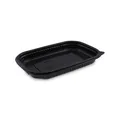 Pojemnik do dań gotowych (PP) czarny `M` 221 x 151 x 25 mm 650ml [50 szt]