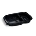 Następne zdjęcie produktu Pojemnik do dań gotowych (PP) ECONOMY 2-dzielny czarny 240 x 210 x 40 mm 1100ml [100 szt]