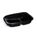 Pojemnik do dań gotowych (PP) ECONOMY 2-dzielny czarny 240 x 210 x 40 mm 1100ml [100 szt]