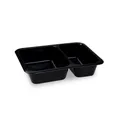 Pojemnik (PP) Reware Lunch wielokrotnego użytku 2-dzielny czarny 227 x 178 x 49 mm [20 szt]