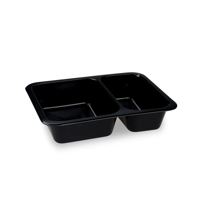 Główne zdjęcie produktu Menu mísa (PP) Reware Lunch vratná 2dílná černá 227 x 178 x 49 mm [20 ks]