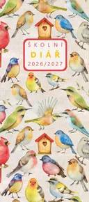Kalendarz miesięczny - Klára - laminowany - Ptaszki