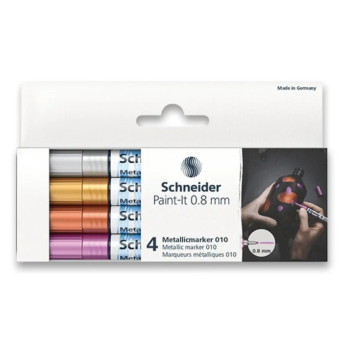 Główne zdjęcie produktu Metalický popisovač Schneider Paint-It 010 souprava V1, 4 barvy