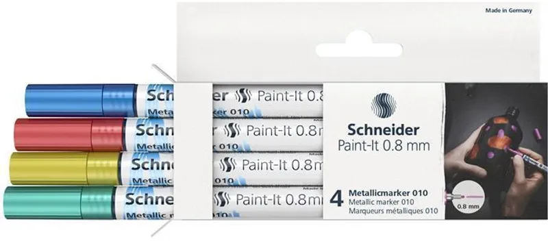 Główne zdjęcie produktu Metalický popisovač Schneider Paint-It 010 souprava V2, 4 barvy