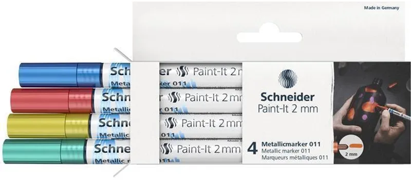 Główne zdjęcie produktu Metalický popisovač Schneider Paint-It 011 souprava V2, 4 barvy
