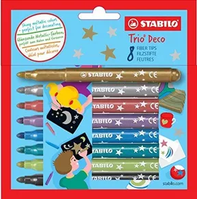 Marker z włókna metalicznego z końcówką XL - STABILO Trio DECO - kpl. 8 szt