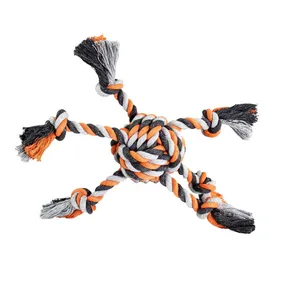 Piłka OCTOPUS HipHop bawełniana 6 ramion 8 cm, 160 g kolor szary, ciemnoszary, pomarańczowy