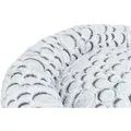 Okrągłe pluszowe łóżko MILA, biało-szare, 50 cm