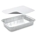 Następne zdjęcie produktu Pojemnik (ALU) prostokątny 315 x 215 x 43 mm 2000ml + pokrywka [10 zestawów]