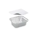 Następne zdjęcie produktu Pojemnik (ALU) prostokątny 145 x 120 x 41 mm 470ml + pokrywka [5 zestawów]