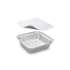 Pojemnik (ALU) prostokątny 158 x 158 x 34 mm 560ml + pokrywka [5 zestawów]