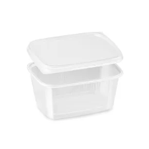 Pojemnik (PP) prostokątny przezroczysty 250ml + przykrywka [250 zestawów]
