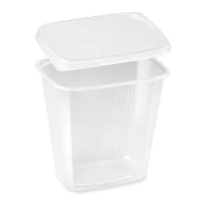 Pojemnik (PP) prostokątny przezroczysty 500ml + przykrywka [250 zestawów]