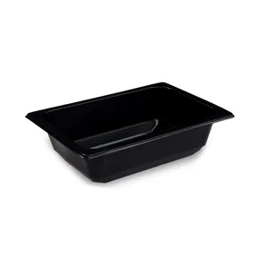 Miska do zupy (PP) kwadratowa czarna 178 x 127 x 50 mm 600ml [100 szt.] - zamykana