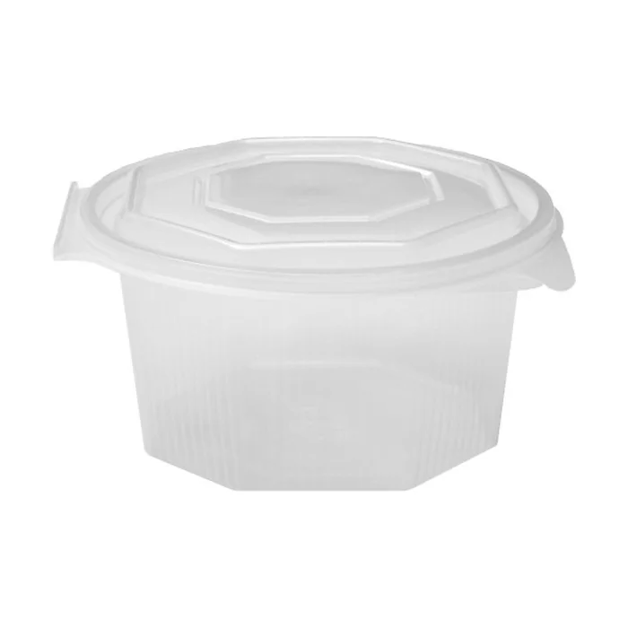 Główne zdjęcie produktu Miska osmiboká průhledná s víčkem 1000 ml (PP) [50 ks]