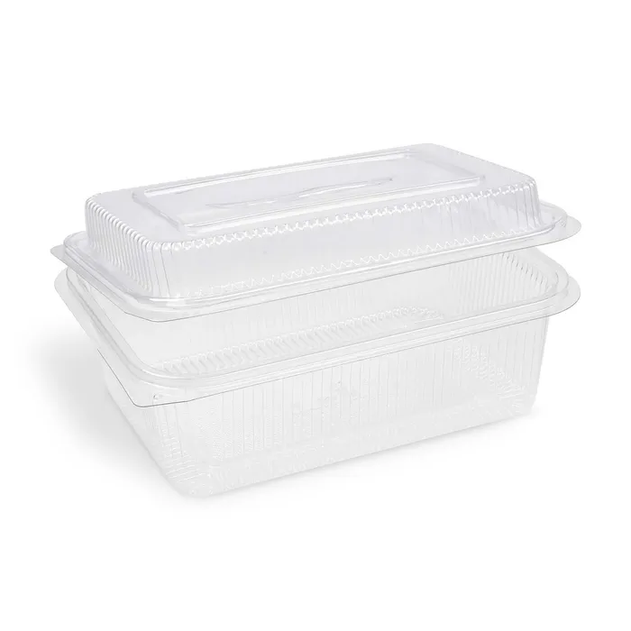 Główne zdjęcie produktu Miska (rPET) s víčkem hranatá průhledná 1500 + 450 ml [50 ks]