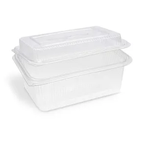 Pojemnik (rPET) z pokrywką prostokątny przezroczysty 2000 + 450 ml [50 szt]