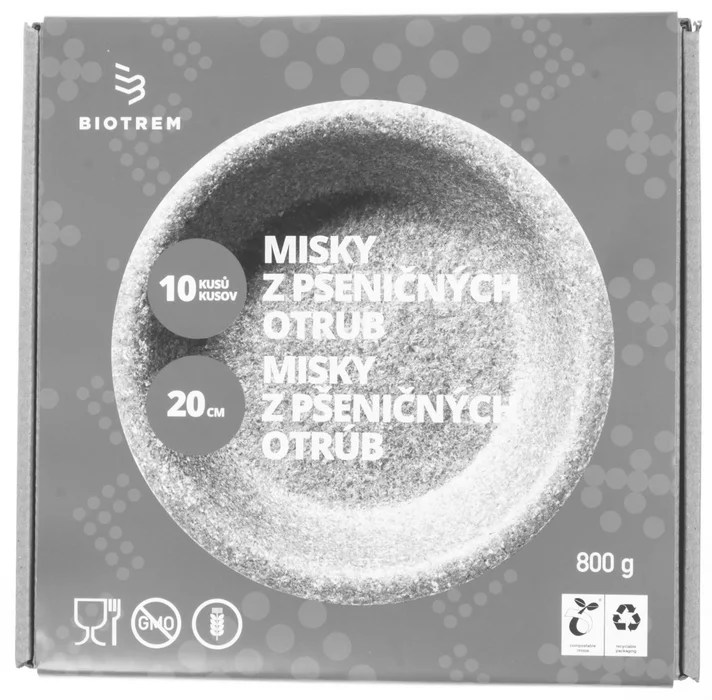 Główne zdjęcie produktu Miska z pšeničných otrub 20cm BIO [10 ks]