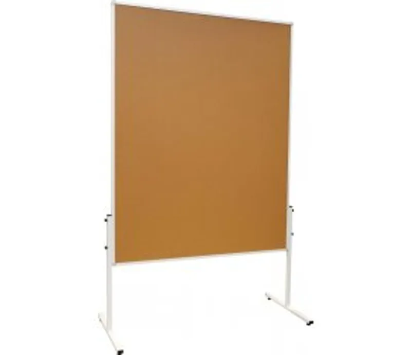 Główne zdjęcie produktu Moderační oboustranná tabule korková 120x150cm na kolečkách