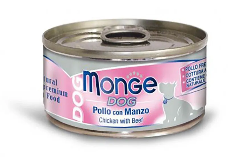 Główne zdjęcie produktu MONGE DOG NATURAL kuřecí maso s hovězím pro psy 95 g