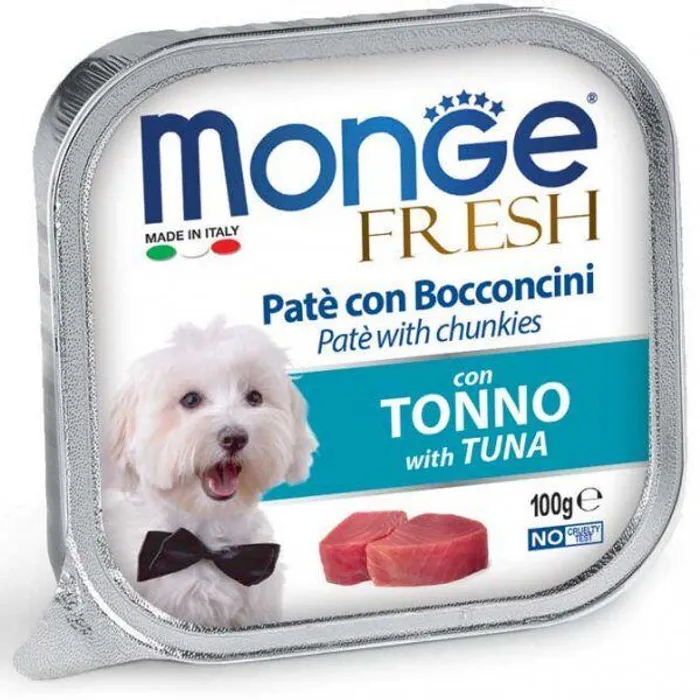 Główne zdjęcie produktu MONGE FRESH - paštika a kousky s tuňákem 100 g pro psy