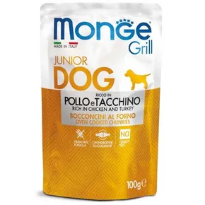 MONGE GRILL JUNIOR kieszonkowy kurczak z indykiem dla szczeniąt 100 g