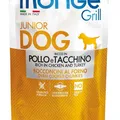 Następne zdjęcie produktu MONGE GRILL JUNIOR kieszonkowy kurczak z indykiem dla szczeniąt 100 g