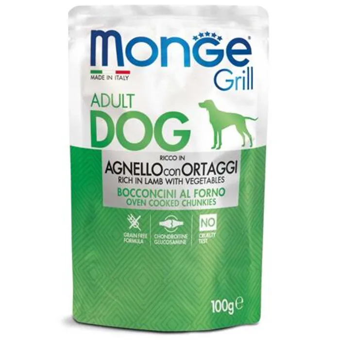 Główne zdjęcie produktu MONGE GRILL kapsička jehněčí se zeleninou pro psy 100 g