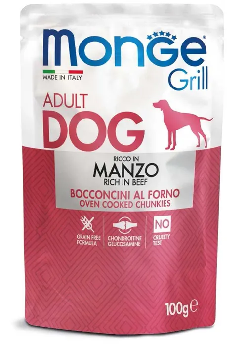 Główne zdjęcie produktu MONGE GRILL kapsička s hovězím masem pro psy 100 g