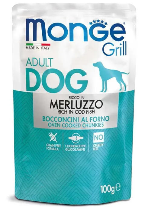 Główne zdjęcie produktu MONGE GRILL kapsička s treskou pro psy 100 g
