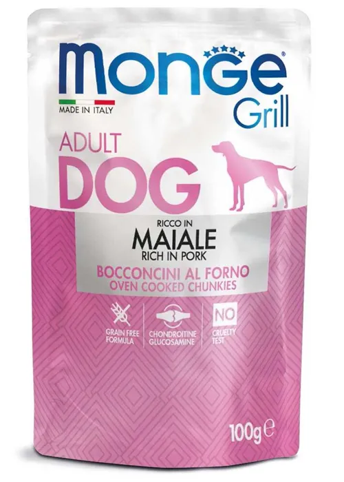 Główne zdjęcie produktu MONGE GRILL kapsička s vepřovým masem pro psy 100 g