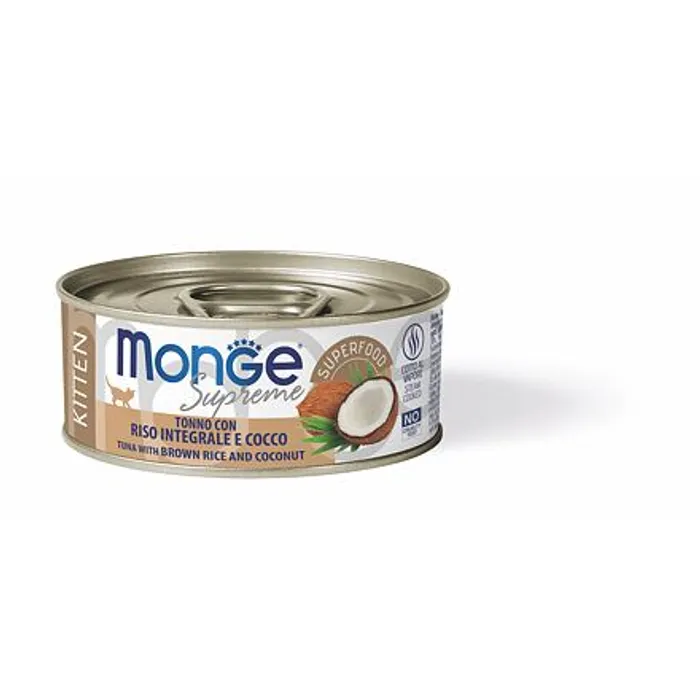 Główne zdjęcie produktu MONGE SUPREME KITTEN tuňák s hnědou rýží a kokosem pro kočky 80 g