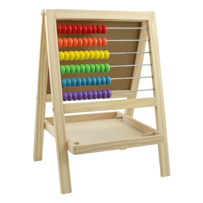 Główne zdjęcie produktu Multifunkční tabule s počítadlem 23,5x33x20 cm - dřevěná 2v1