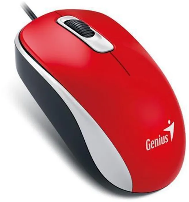 Główne zdjęcie produktu Myš, drátová, optická, standardní velikost, USB, GENIUS "DX-110", červená
