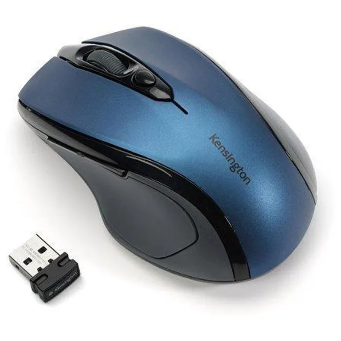 Główne zdjęcie produktu Myš "Pro Fit", modrá, bezdrátová, optická, velikost střední, USB, KENSINGTON