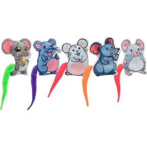 Emocjonalna mysz z kocimiętką, kolorowym ogonem, 7,5 cm, tkanina, 5 rodzajów