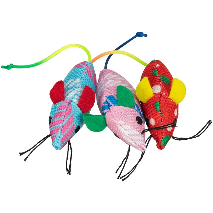 Główne zdjęcie produktu Myška tkaná s catnipem, 7 cm, různé barvy