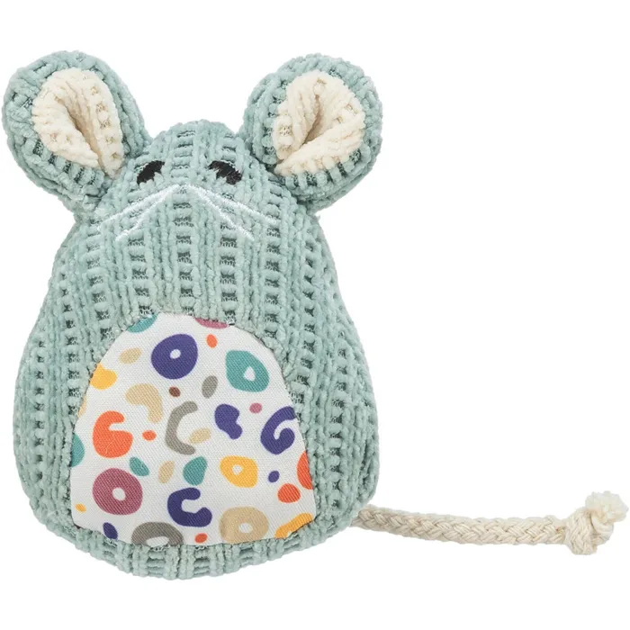Główne zdjęcie produktu Myška tkaná sedící, s catnipem, 11 cm
