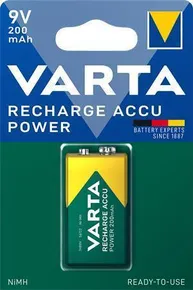 Akumulator, 9V, 1x200 mAh, wstępnie naładowany, VARTA Power Accu